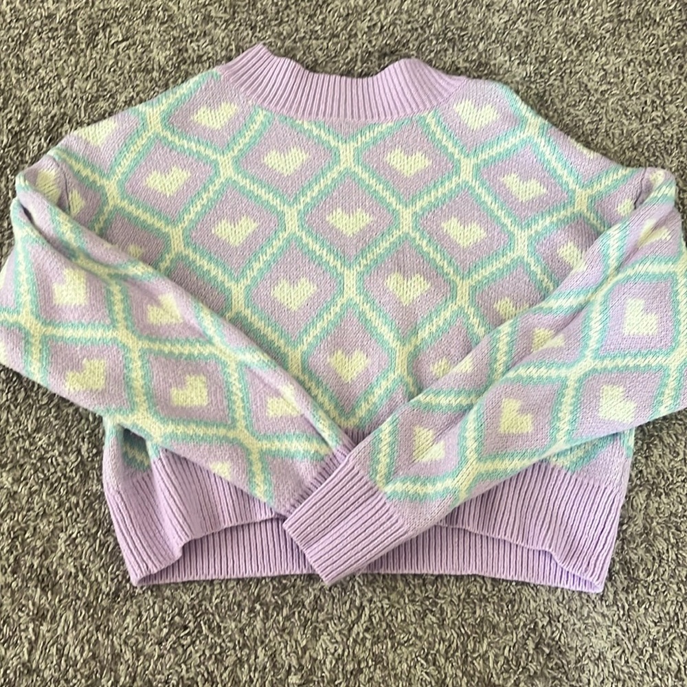Purple Heart print sweater
